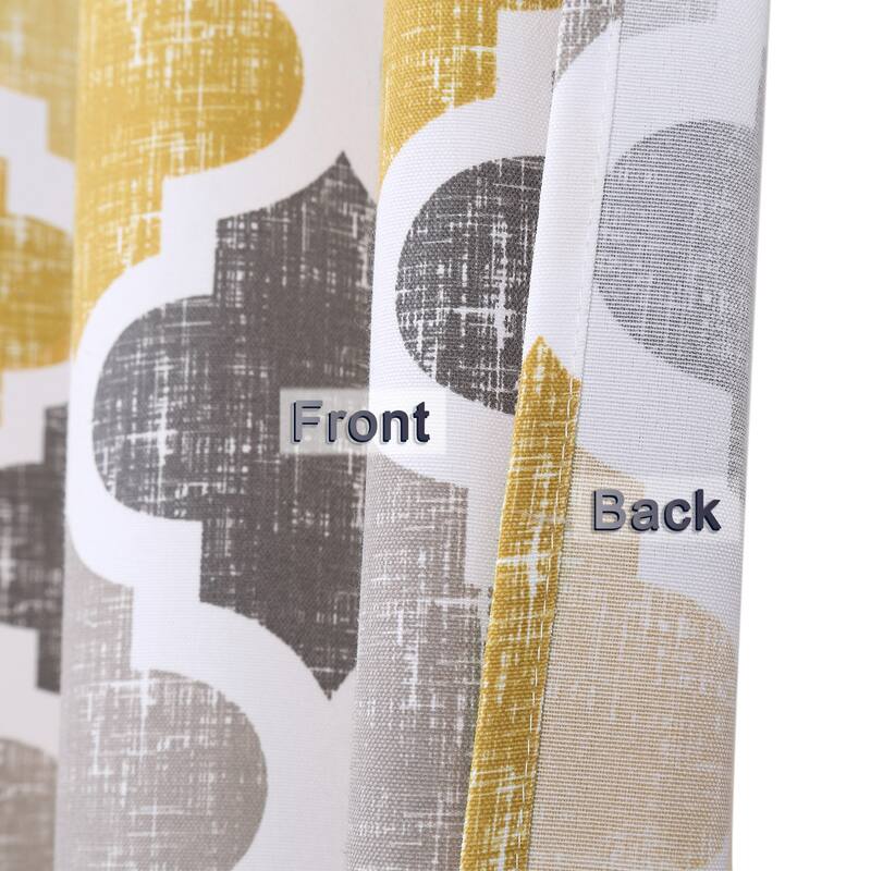 Quatrefoil Print Cotton Blend Fabric Shower Curtain