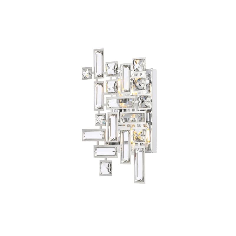 Picasso 2-Light 12 in. Chrome Wall Sconce with Royal Cut Crystals - chrome (royal cut crystals) - chrome (royal cut crystals)