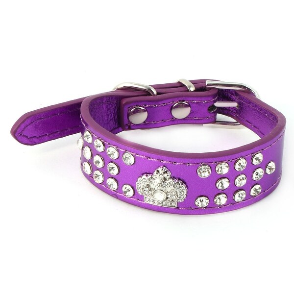 Unique Bargains Metal Buckle Faux Leather Dog Collar Purple XS. Opens flyout.