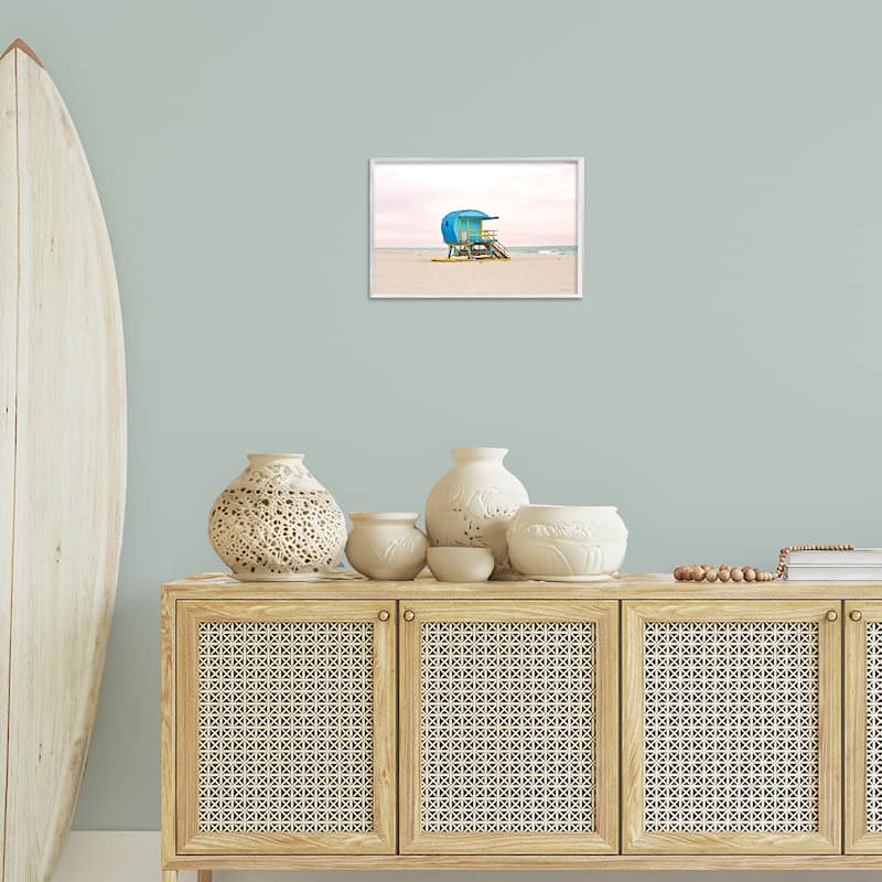 Stupell Summer Lifeguard Cabin Framed Giclee Art Design By Seven Trees Design