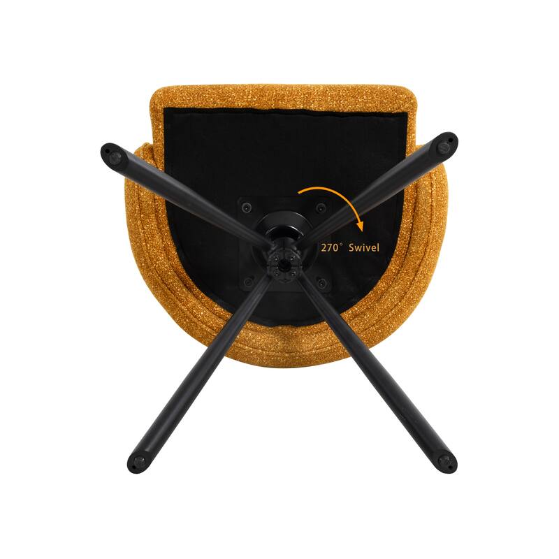 270° Swivel Office Desk Chairs Set of 2,Modern Dining Chairs, Upholstered Bedroom Chairs with Metal Base,Makeup Chair for Vanity