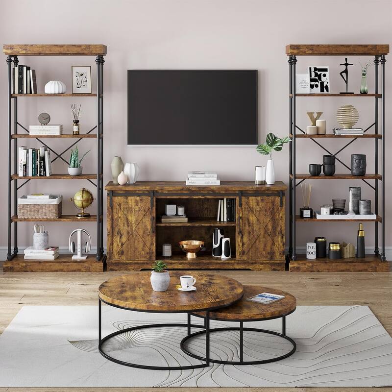 73.6" Tall Industrial 6-Tier Bookshelf Freestanding Bookcase with Shelves
