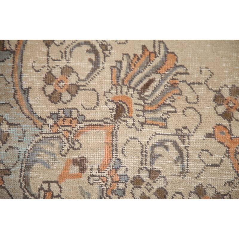 Hand Knotted Oriental 100% Wool Carpet Traditional Medallion Beige & Ivories Tabriz Area Rug - 12' 10'' X 9' 2''