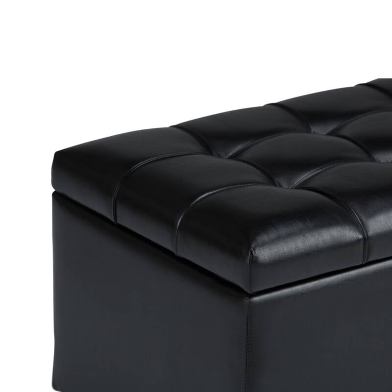WYNDENHALL Marlowe 34 inch Wide Transitional Rectangle Storage Ottoman