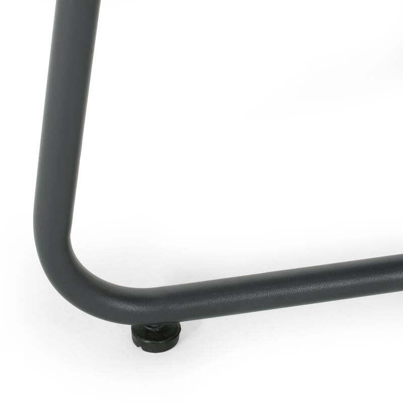 Alder Outdoor Modern 18" Side Table with Steel Legs by Christopher Knight Home
