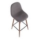 preview thumbnail 20 of 23, Pebble Mid-Century Bar Stool in Walnut Metal and Fabric - Set of 2