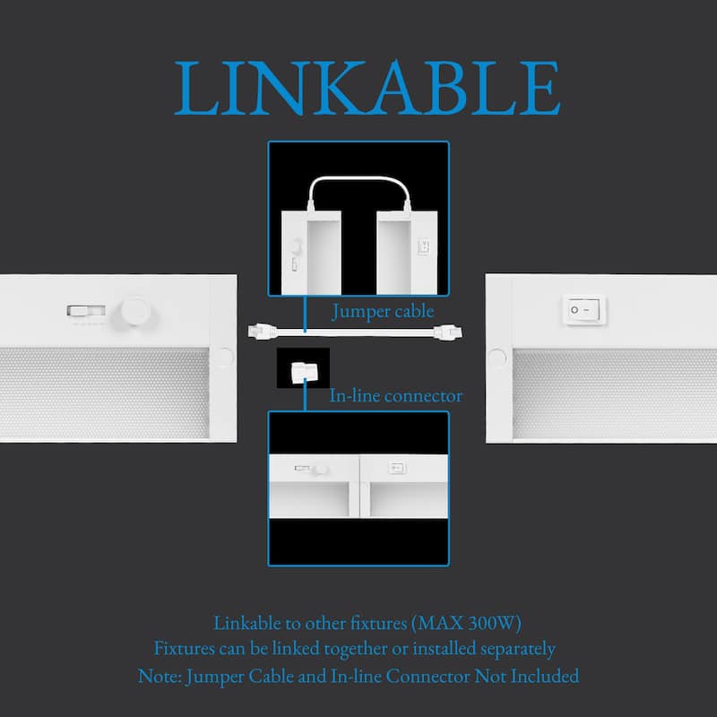 32 IN. Plug-in/Hardwired White 5 CCT Integrated LED Linkable Strip Under Cabinet Light