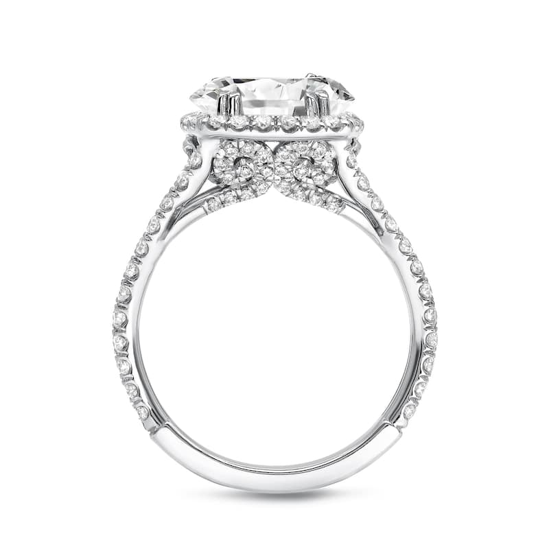 Auriya Platinum 4 1/3ctw Cushion-cut Halo Diamond Engagement Ring Certified (K-L, VS1-VS2)