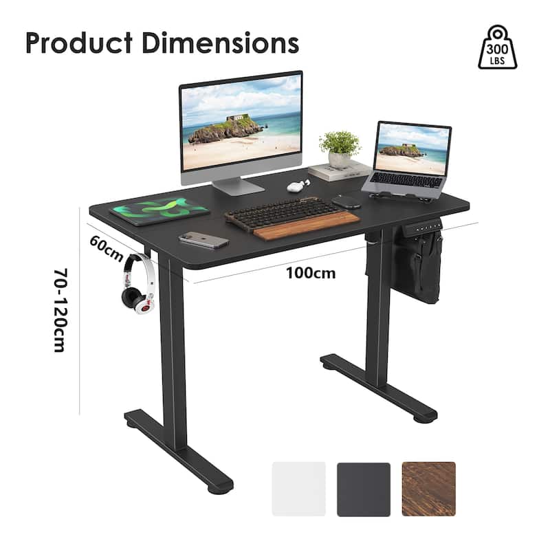 Electric Standing Desk Adjustable Height Sit Stand Home Office Desk with Splice Board