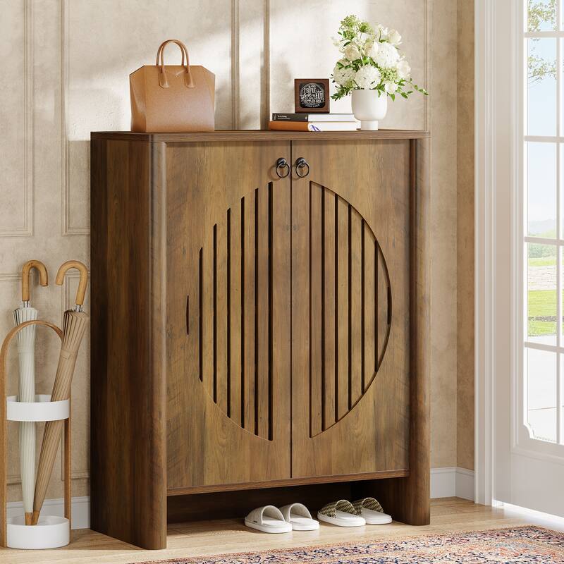 5 Tier Shoe Storage Cabinet with Doors for Entryway/ Hallway/ Closet