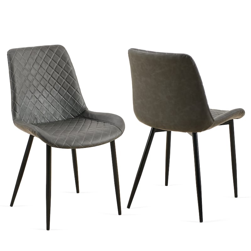 Dining Chairs Set of 2 Armless Side Chair with Metal Legs