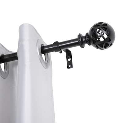 UTOPIA ALLEY 3/4 Inch Curtain Rod, Single Decorative Drapery Rod, Adjustable Curtain rods for Windows