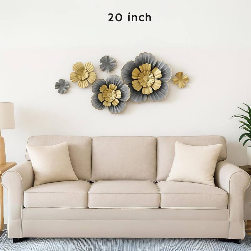 Aria Home Metal Lotus Flower Wall Decor Nature Inspired Sculpture Art