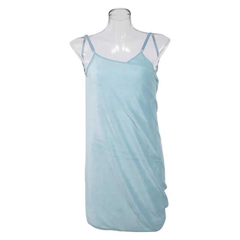 Bath Wrap Towel for Women Towel Robe Adjustable Shoulder Strap Bath Wrap - Blue