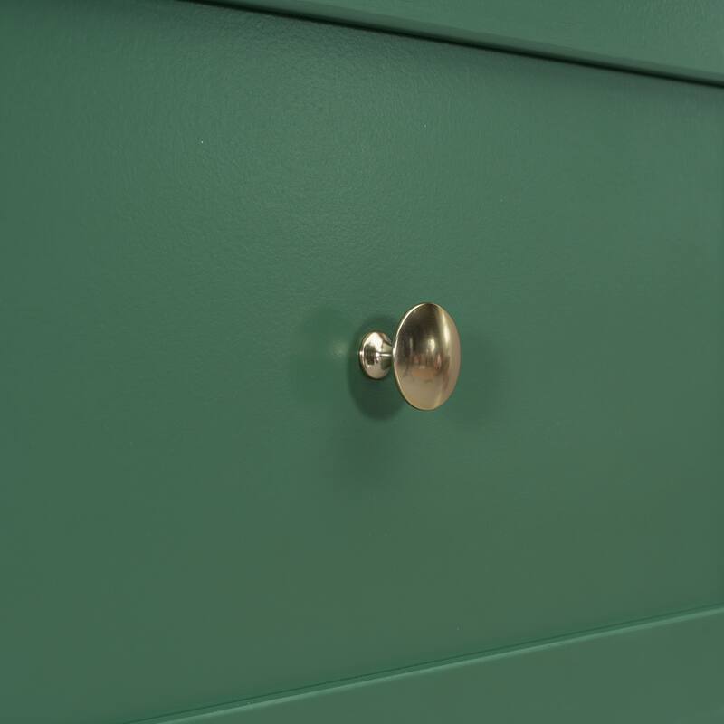 Green Murphy Bed with Drawer, Rattan Patterned Full Size Bed