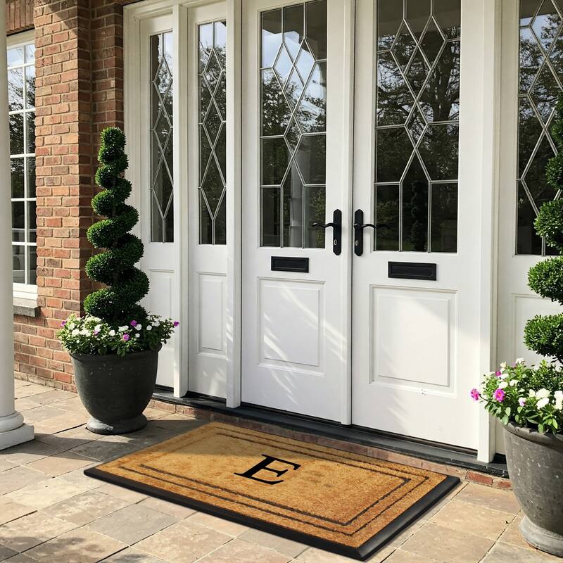 A1HC Natural Coir & Rubber Door Mat, Heavy Duty, Dirt Trapping, Long-Lasting Entrance Doormats,Thick & Durable Outdoor Entry Mat