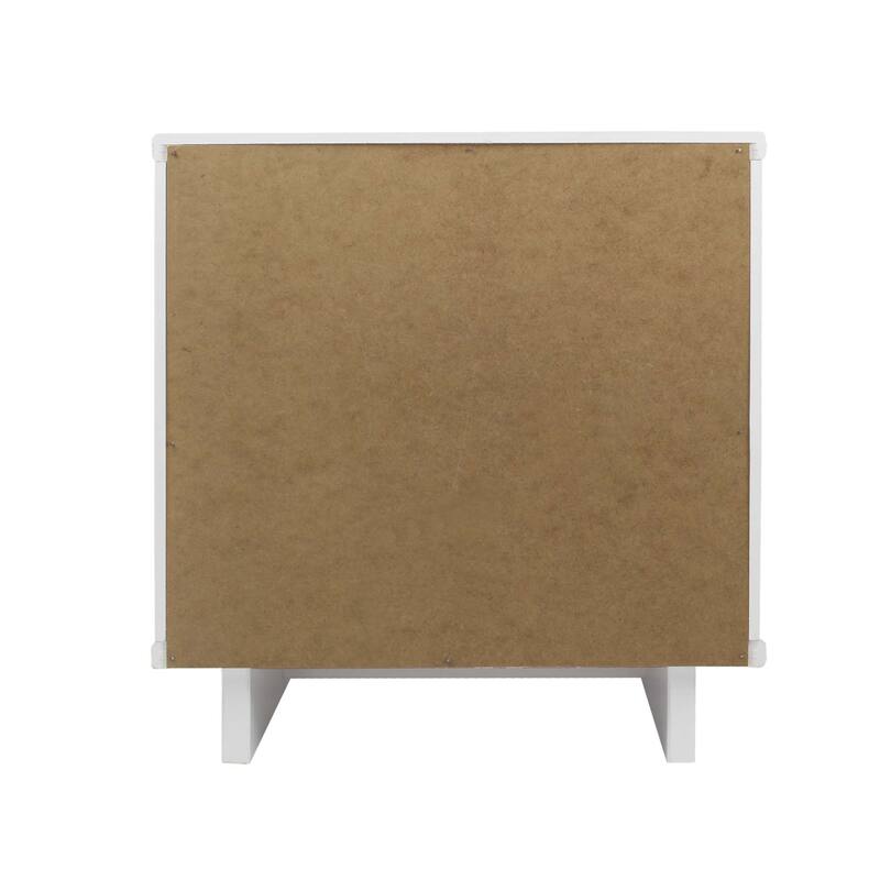 Modern Nightstand with Single Drawer Solid Wood Textured Design