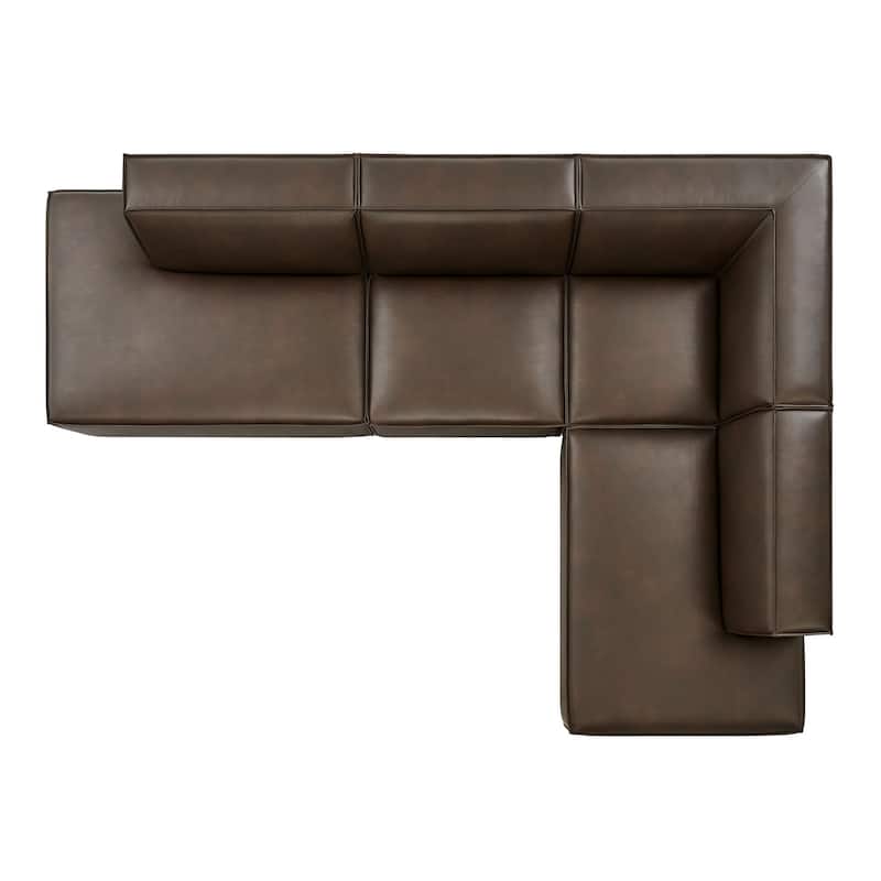 Restore 4-Piece Vegan Leather Modular L-Shaped Armless Sectional Sofa