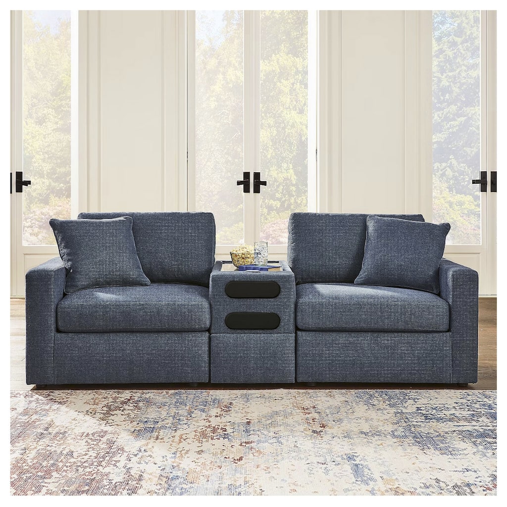 Signature Design by Ashley Modmax 3-Piece Sectional with Audio Console - 93" W x 37" D x 36" H
