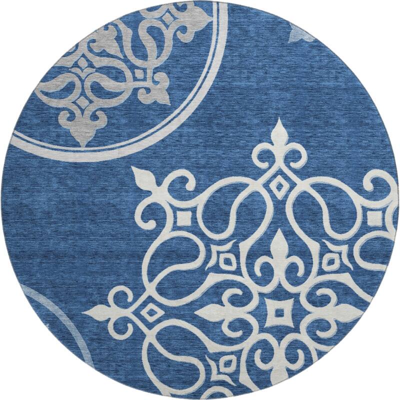 Premium Washable Super Soft Transitional Scroll Mayfield Rug
