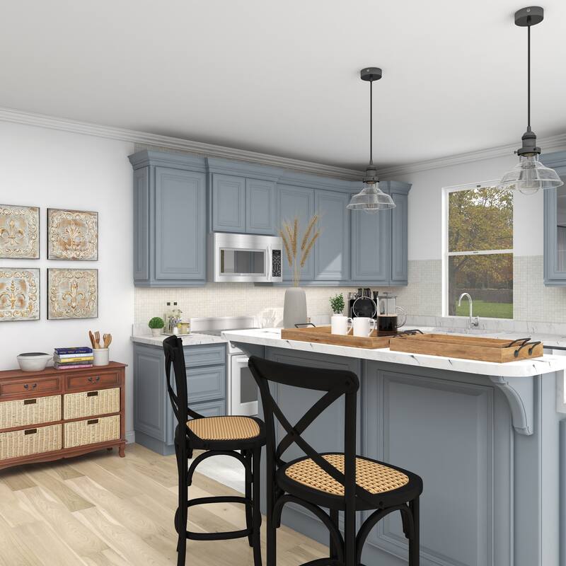 Brown Mango Wood Living Room Decor Tray with Slot Handles (Set of 3)