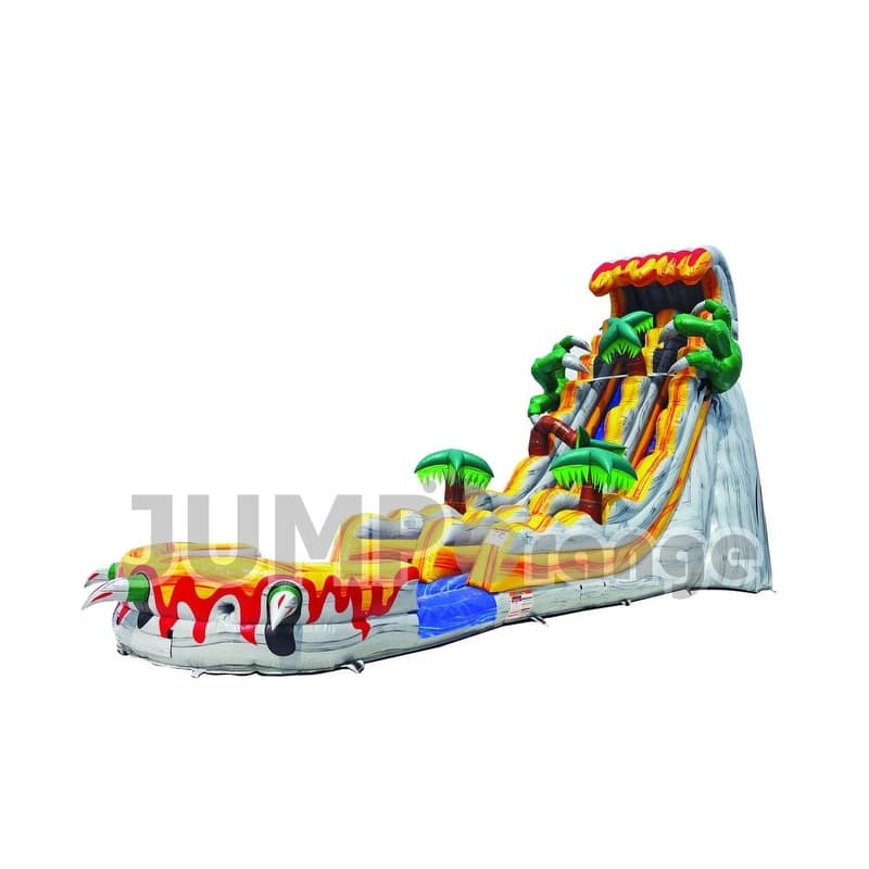JumpOrange 25' T-Rex Commercial Grade inflatable Water Slide with Attached Splash Pool (with Air Blower), Outdoor Play