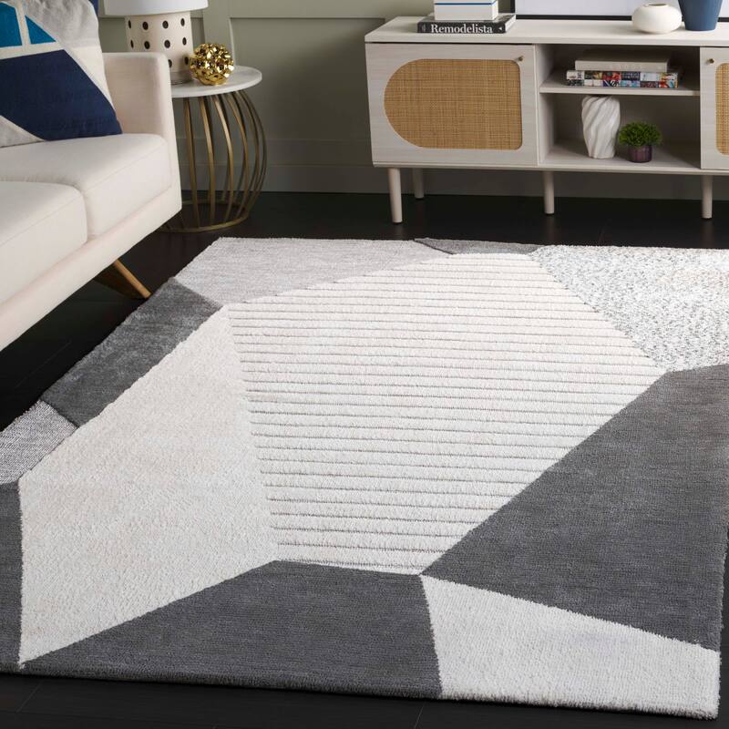 SAFAVIEH Audrey Maxima Modern & Contemporary Rug - 4' x 6' - Grey/Ivory
