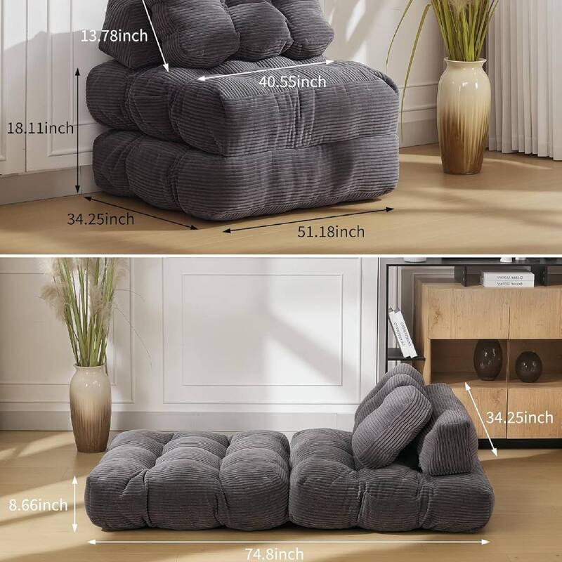 Folding Sofa Bed,Convertible Sleeper Chair with Pillow