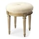 preview thumbnail 1 of 0, Bernadette 18.5 in. Seat Height Round Upholstered and Wood Traditional Vanity Stool Cream