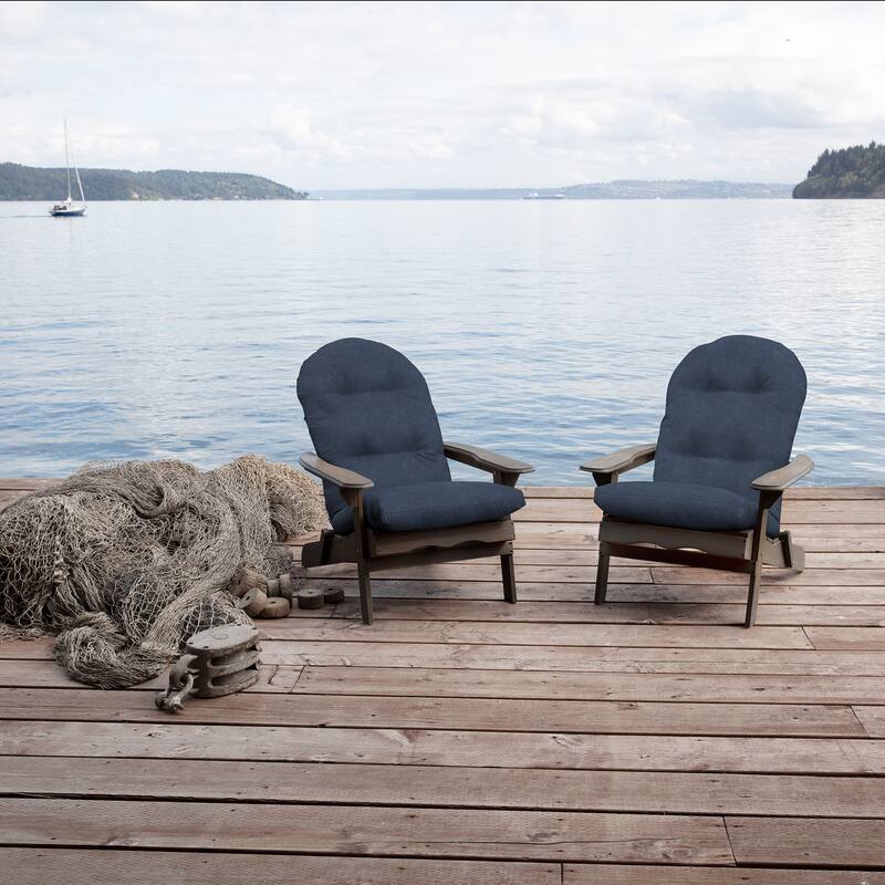 ARDEN Oceantex Outdoor Plush Modern Tufted Adirondack Cushion, 2 Pack, 20 x 18