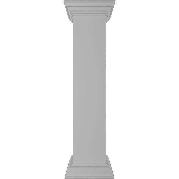 Plain Newel Post with Flat Capital & Base Trim (Installation kit