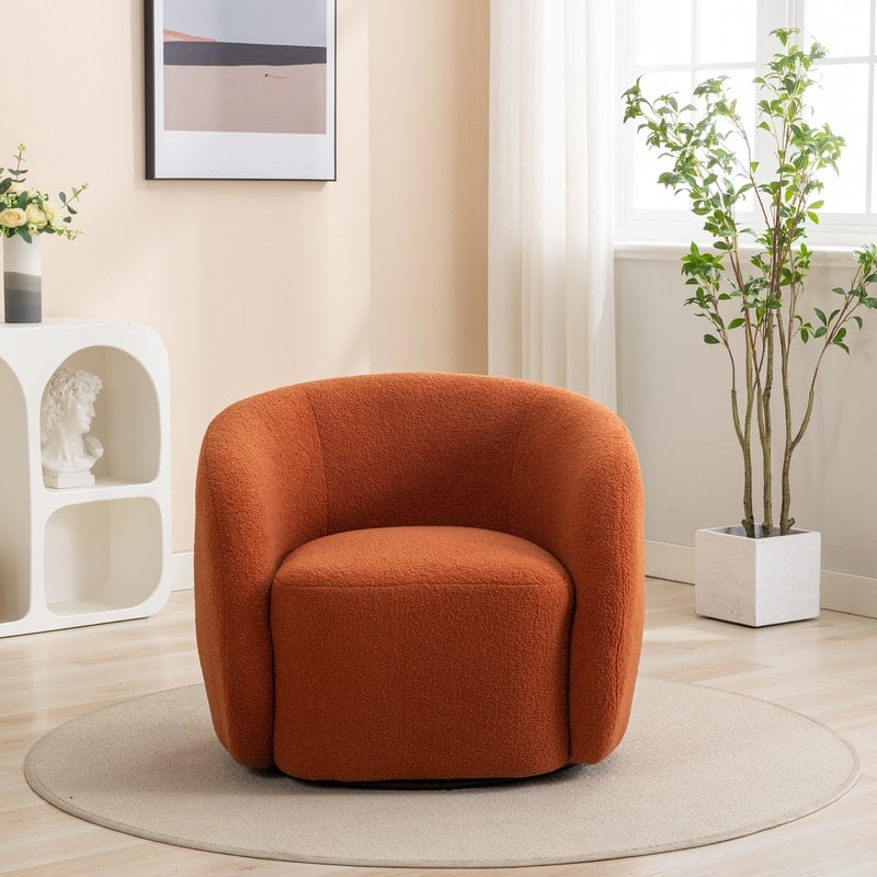 SEYNAR Modern Glam Upholstered 360 Degree Swivel Accent Armchair