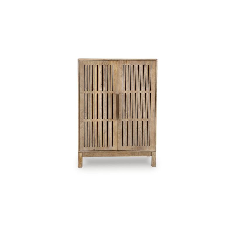 Signature Design by Ashley Pellamour Light Brown Bar Cabinet - 36" W x 18" D x 50" H