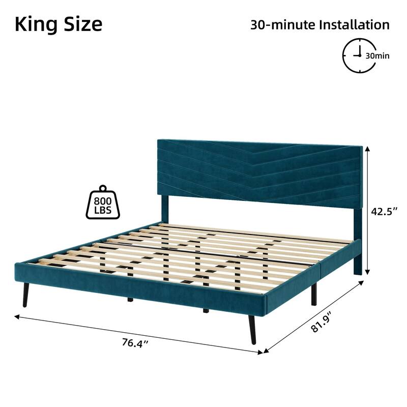Bed Frame with Adjustable Headboard