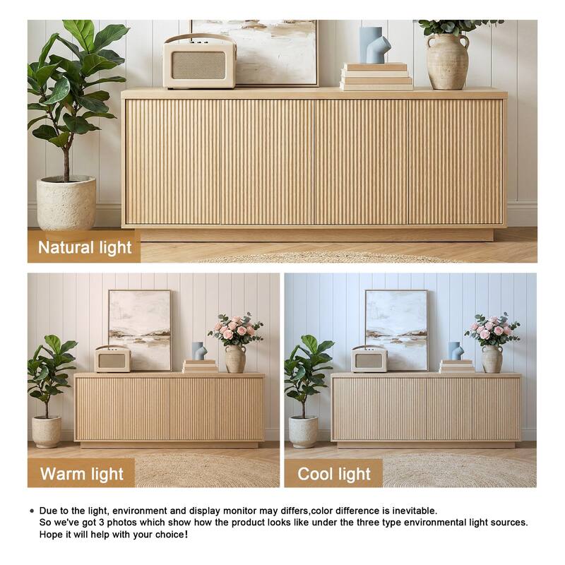 Mid-Century Modern 4-Door Storage Sideboard Cabinet