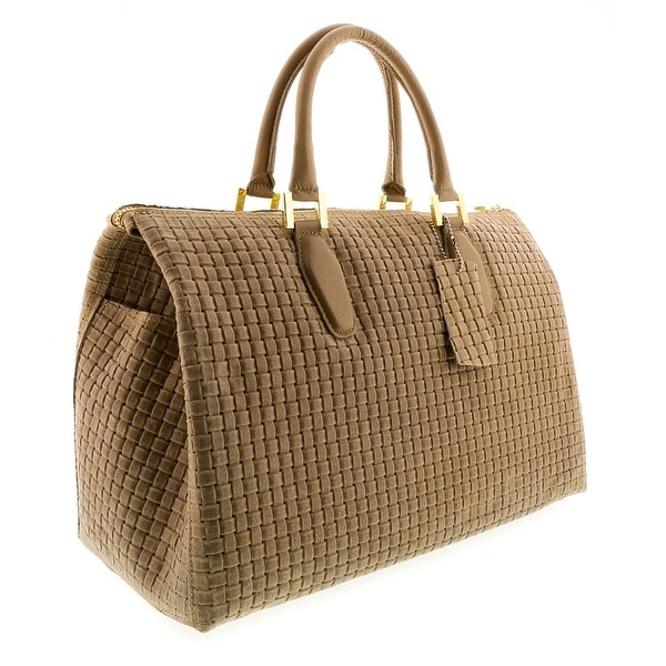 HS2021 TP TALIA Taupe Leather Satchel/Top Handle Bag - 15-11-5.5
