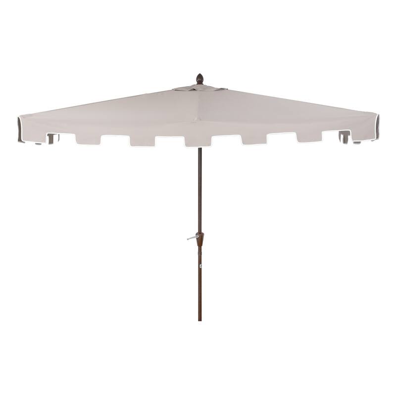 Beverly 9 ft. Classic MidCentury Rectangular Half Market Patio Umbrella with Crank, Wind Vent and UV Protection, by JONATHAN Y - Gray