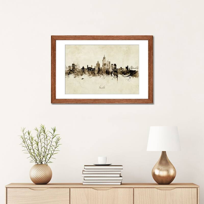 iCanvas "Mobile Alabama Skyline Vintage" by Michael Tompsett