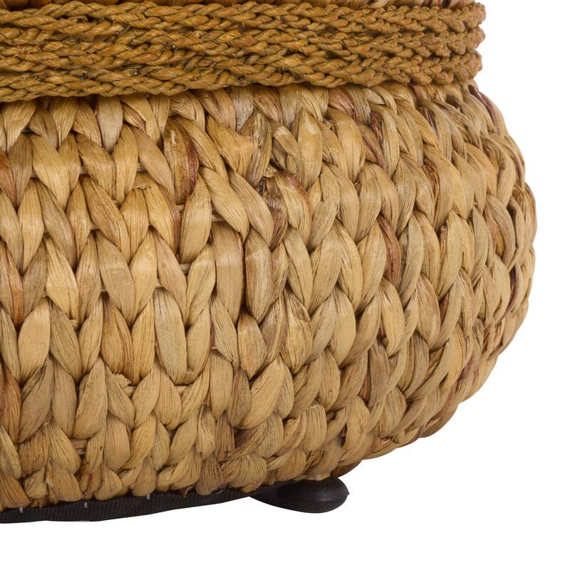 SAFAVIEH Couture Olwynn Water Hyacinth Ottoman