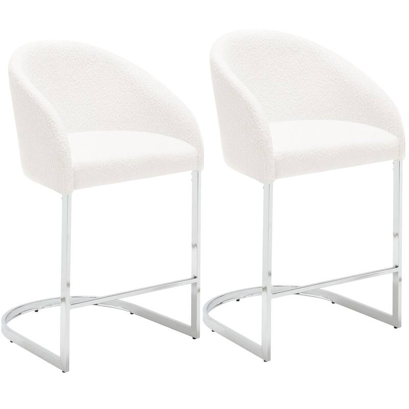 26" Fabric Upholstered Counter Height Bar Stools with Arms - 37" H x 22.4" W x 22" D