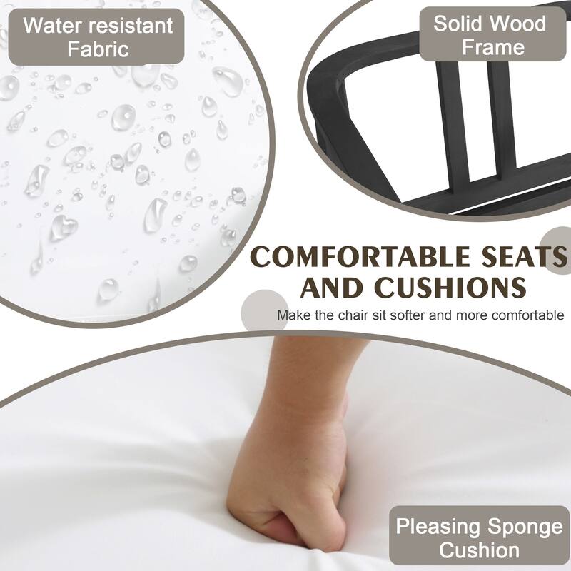 Outdoor Teak Wood Loveseat Sofa with Water-Resistant Cushions