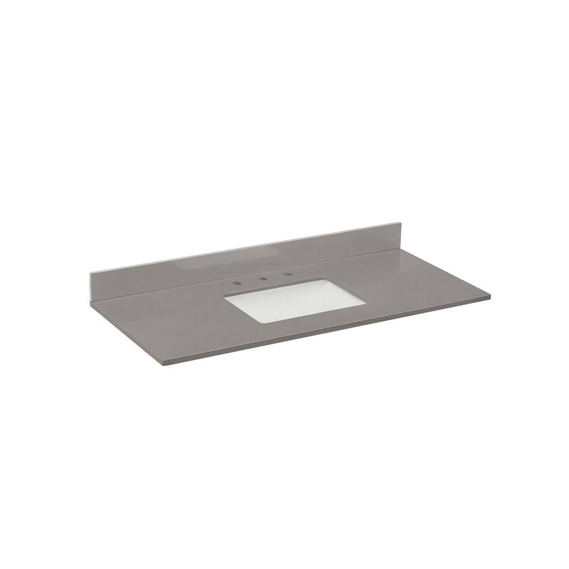 Altair Madrid Bathroom Vanity Countertop in Concrete Grey with White Sink without Vanity