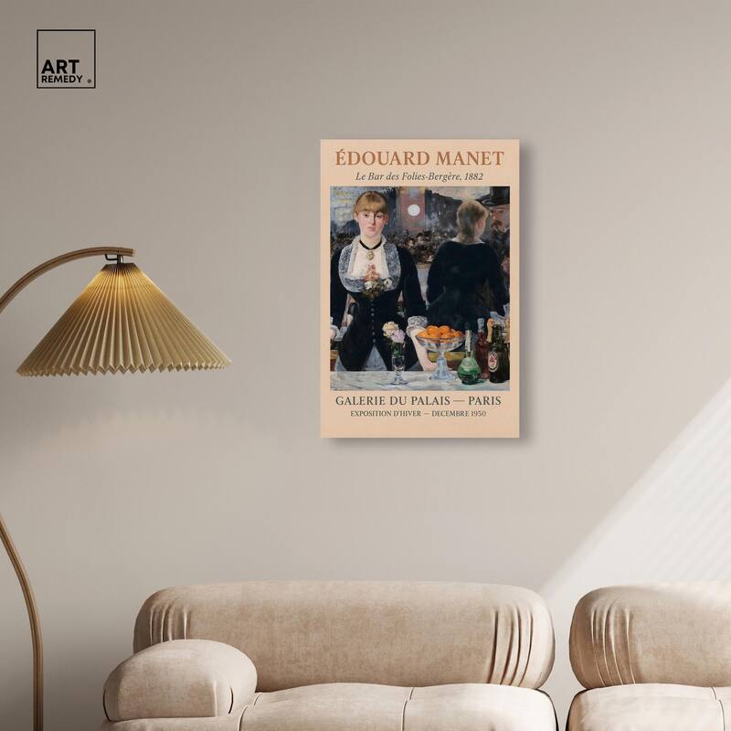 Manet's Famous Bar Canvas by Art Remedy, Gallery Wrapped