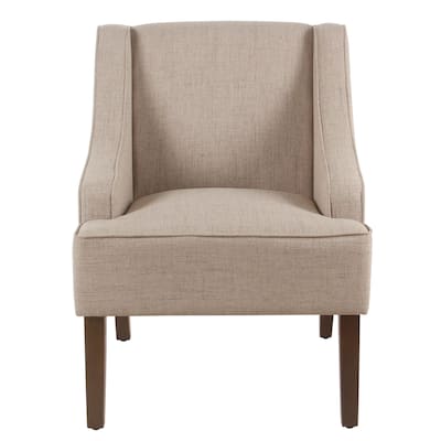 Porch & Den Lyric Tan Swoop Arm Accent Chair