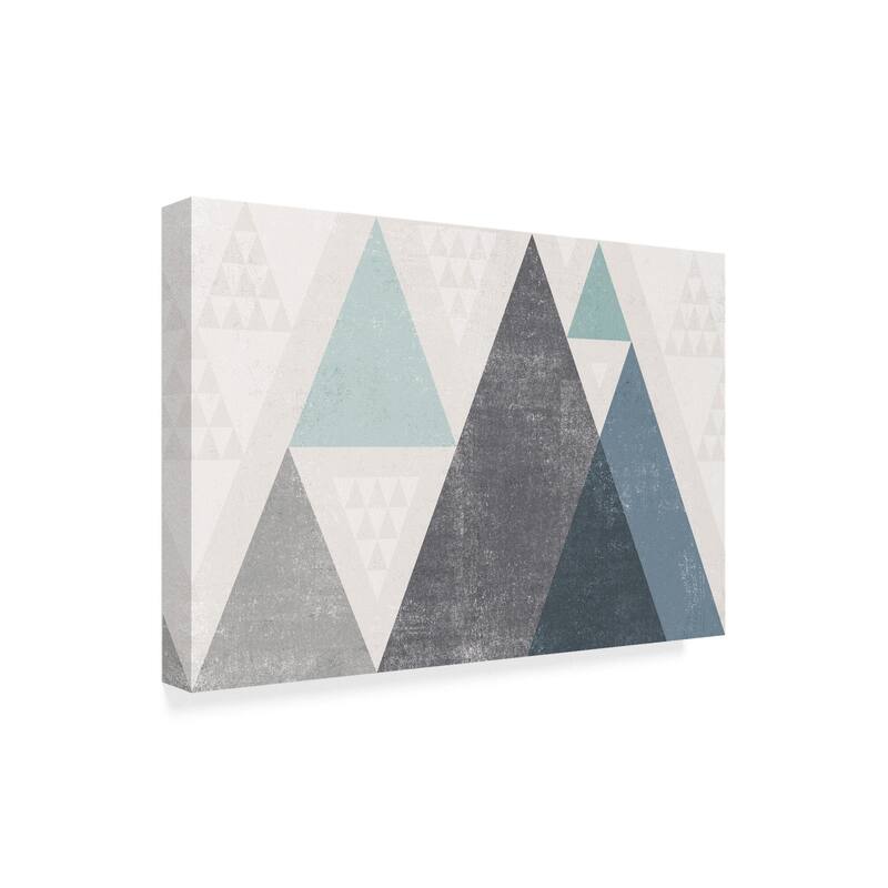 Michael Mullan 'Mod Triangles I Blue' Canvas Art