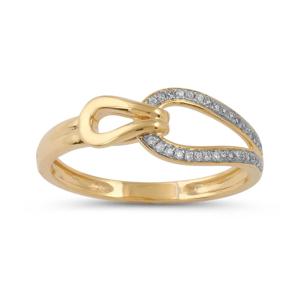 1/10ct TDW Diamond Fashion Ring in 10K Yellow Gold for Women