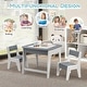 preview thumbnail 8 of 7, Gymax 3-in-1 Kids Wooden Table & 2 Chairs Set w/ Storage Detachable