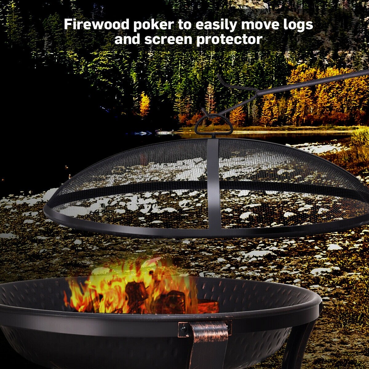 Shop Costway 30 Outdoor Fire Pit Bbq Portable Camping Firepit