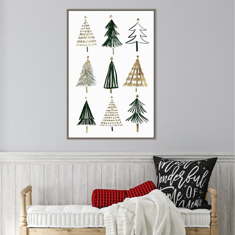 Evergreen Trees I by Isabelle Z Framed Canvas Wall Art