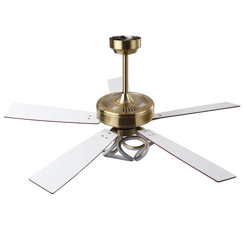 52" Modern Gold Smart Dimmable RGB Ceiling Fan with Remote and App Control